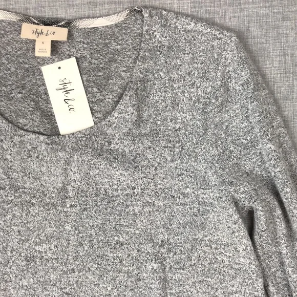 Style & Co Gray Plaid Layered Look Top Size Small - Picture 3 of 5